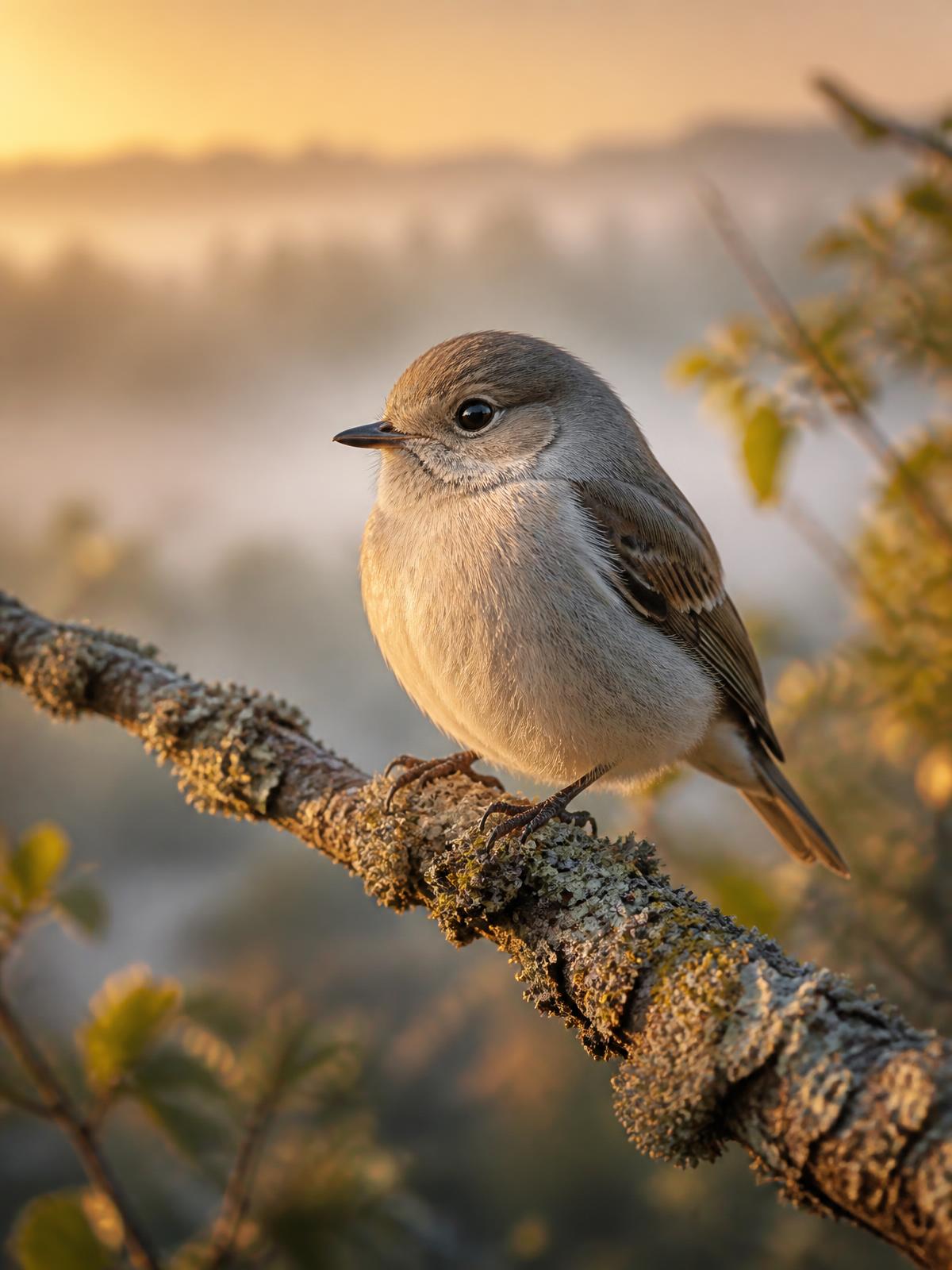 Sandy watching birds at dawn